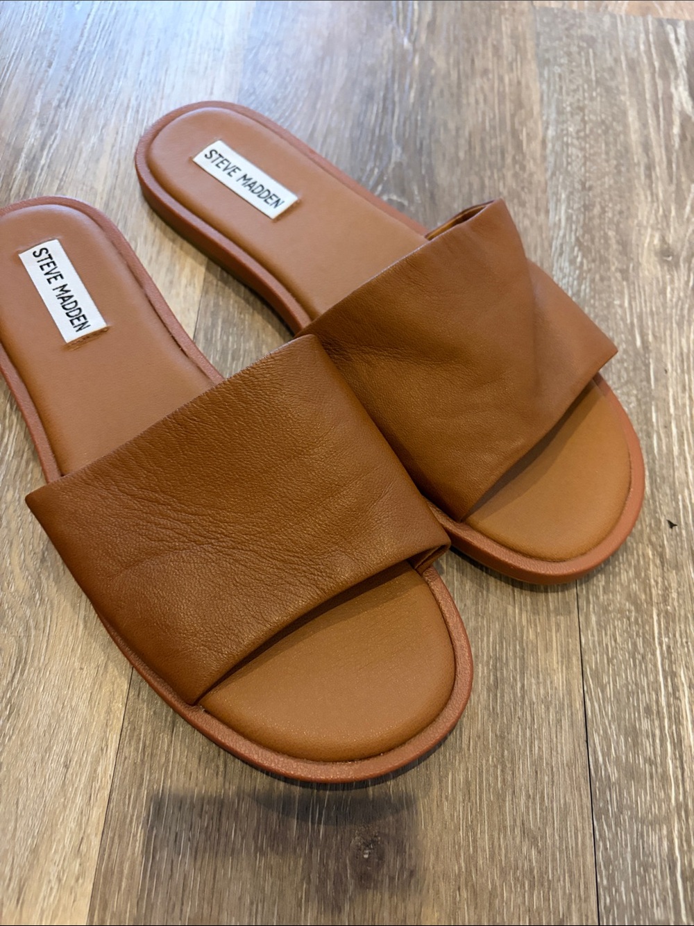 Steve Madden Sienna Tan Leather Slide Mules - Picture 4 of 4
